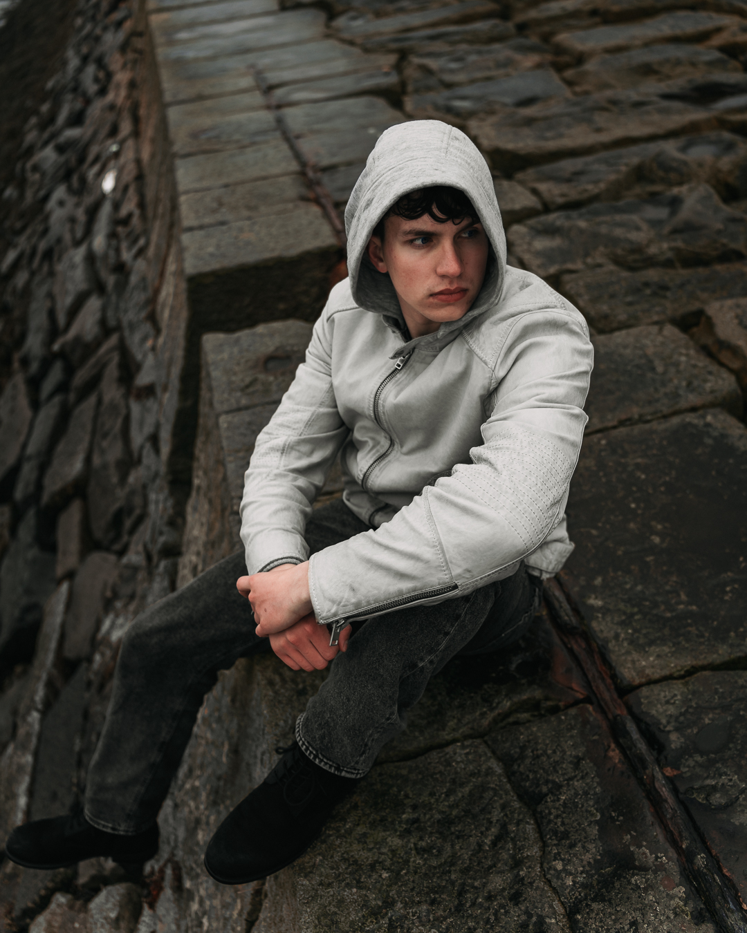Between Rounds — sporty urban editorial at Granton Harbour, Edinburgh