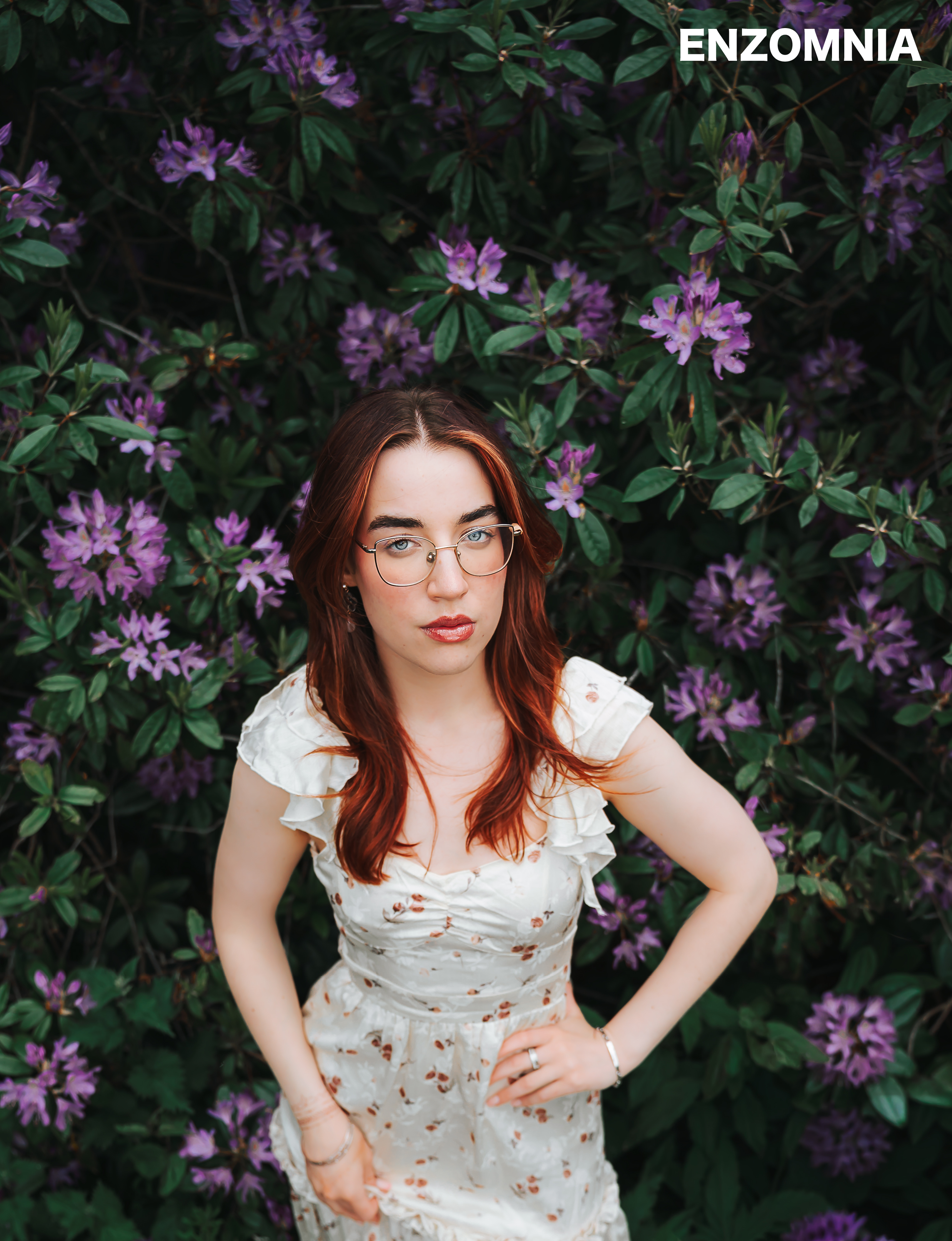 Published frame from the In Bloom bluebell editorial, Enzomnia Magazine Issue 36