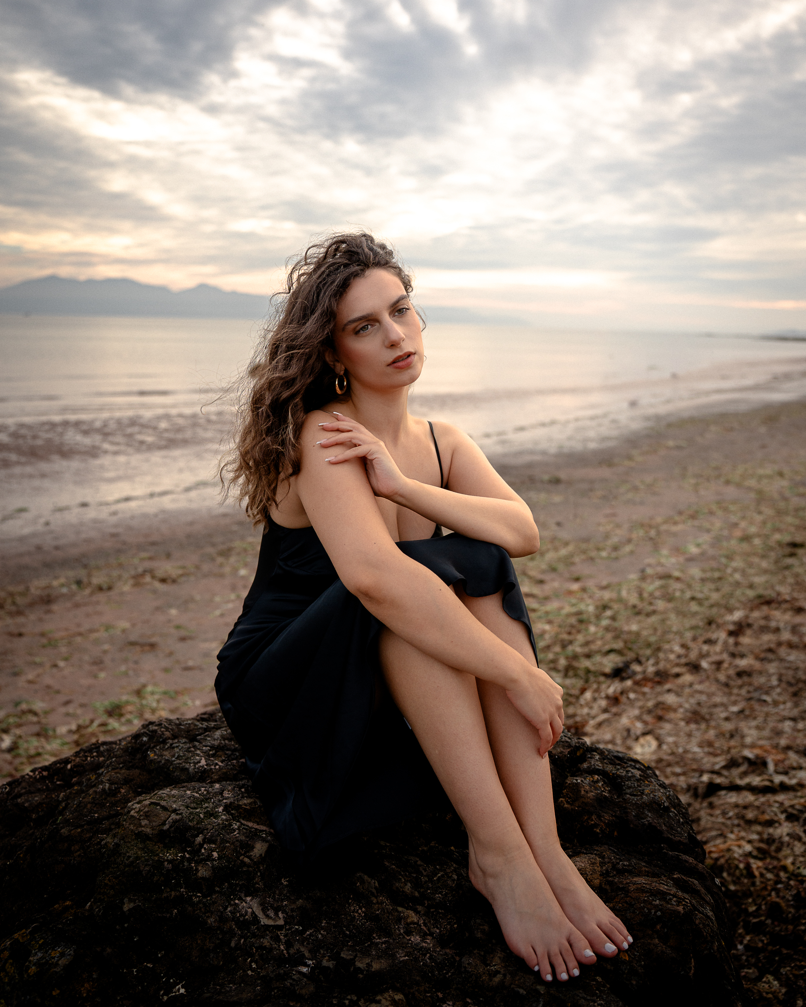 Close-up golden hour portrait on Seamill beach, Ayrshire coastal editorial by DScotia Captures
