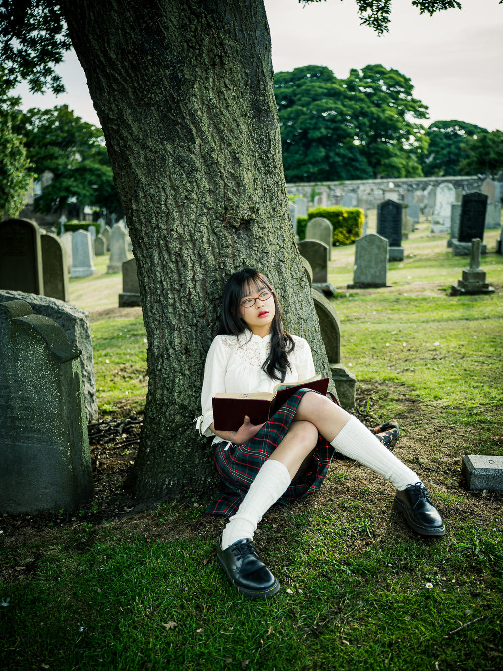 Editorial portrait among the ruined stone arches of The Pends, St Andrews